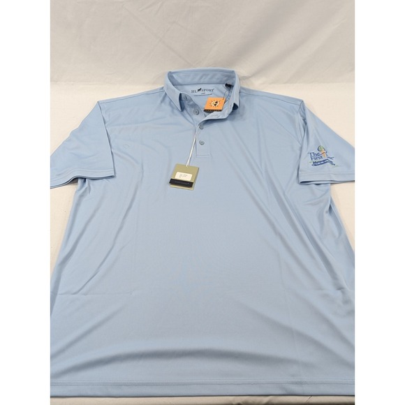 NWT HL Sport Horn Legend Ice Blue Golf Polo Shirt The First Tee oKC Mens Large - Picture 3 of 8
